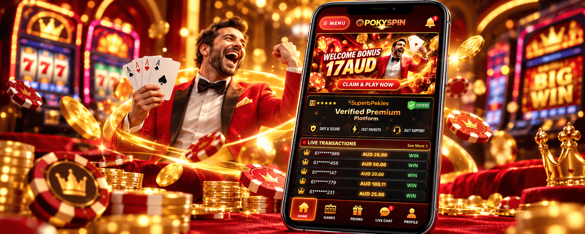 PokySpin Casino App Screenshot